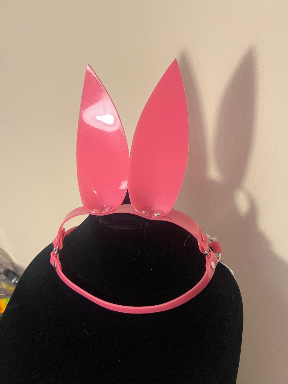 Handmade pink Bunny Ear Head Harness